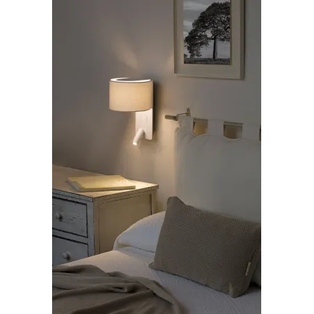 FOLD Lampe applique blanche avec lecteur LED