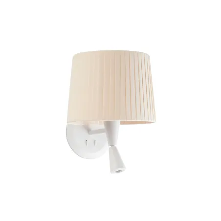 SAMBA Lampe applique avec lecteur blanc/enrubanné beige