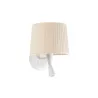 SAMBA Lampe applique avec lecteur blanc/enrubanné beige