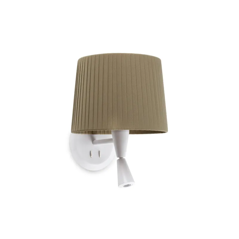 SAMBA Lampe applique avec lecteur blanc/enrubanné vert