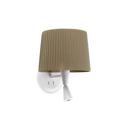 SAMBA Lampe applique avec lecteur blanc/enrubanné vert