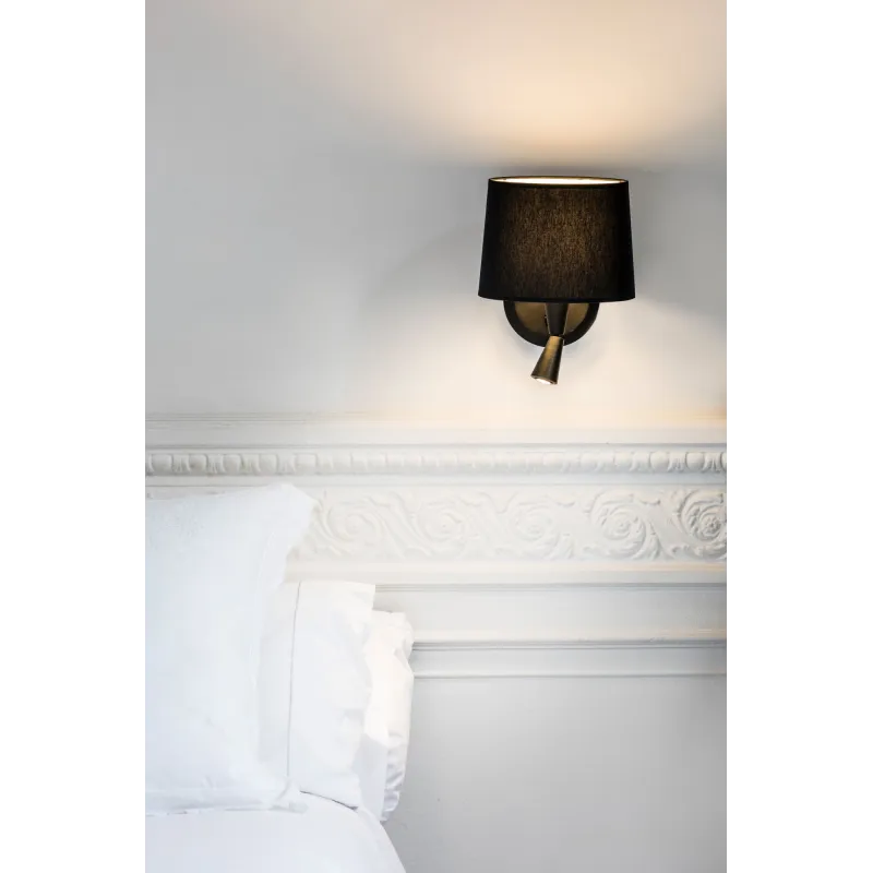 CONGA Lampe applique avec lecteur noire/noire