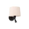 SAMBA Lampe applique avec lecteur noire/enrubanné beige