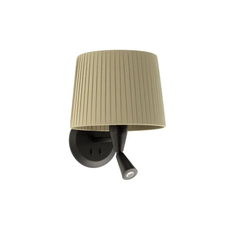 SAMBA Lampe applique avec lecteur noire/enrubanné vert