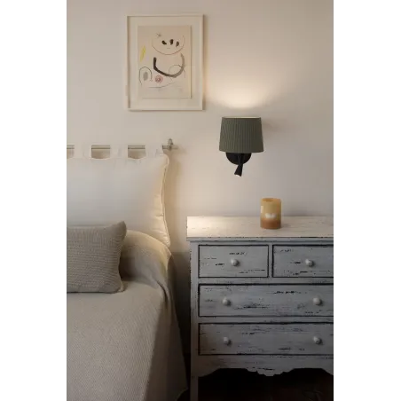 SAMBA Lampe applique avec lecteur noire/enrubanné vert