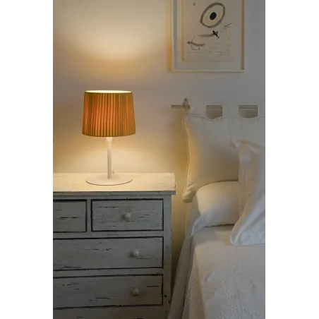 SAMBA Lampe de table blanc/enrubanné jaune