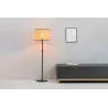 MAMBO Lampadaire noire/rotin