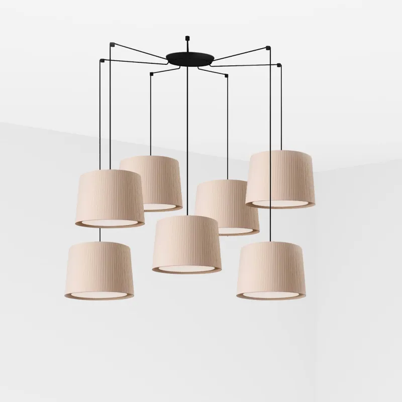 SAMBA 7L Lampe suspension noir/beig