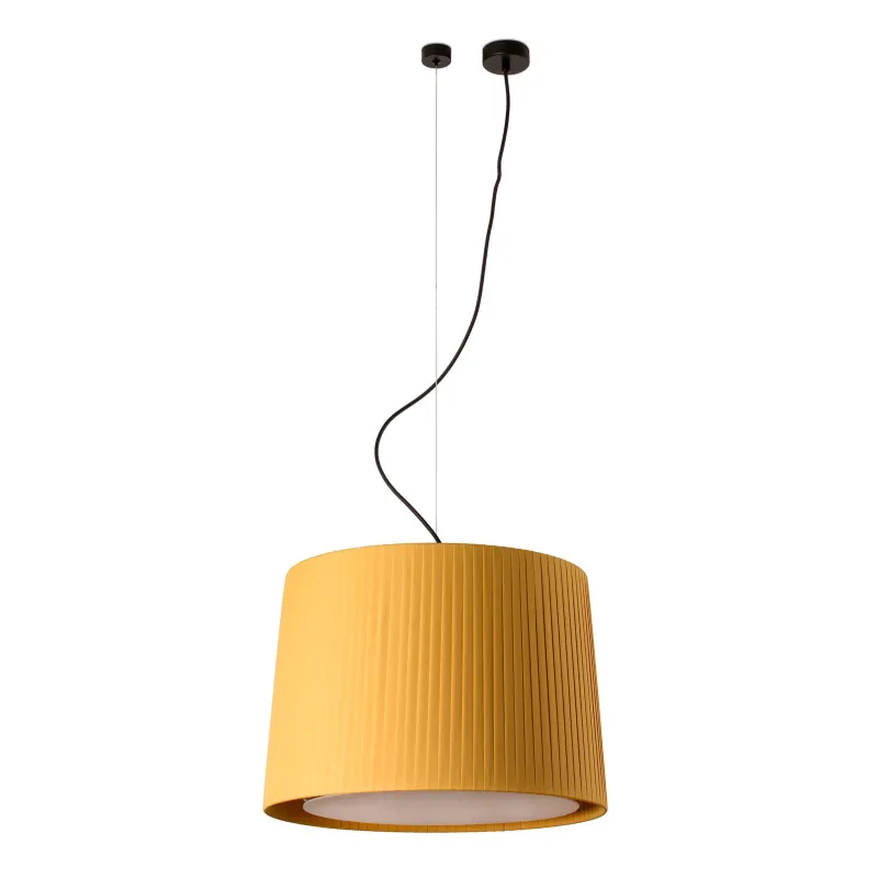 SAMBA Lampe suspension noir/enrubanné jaune ø450