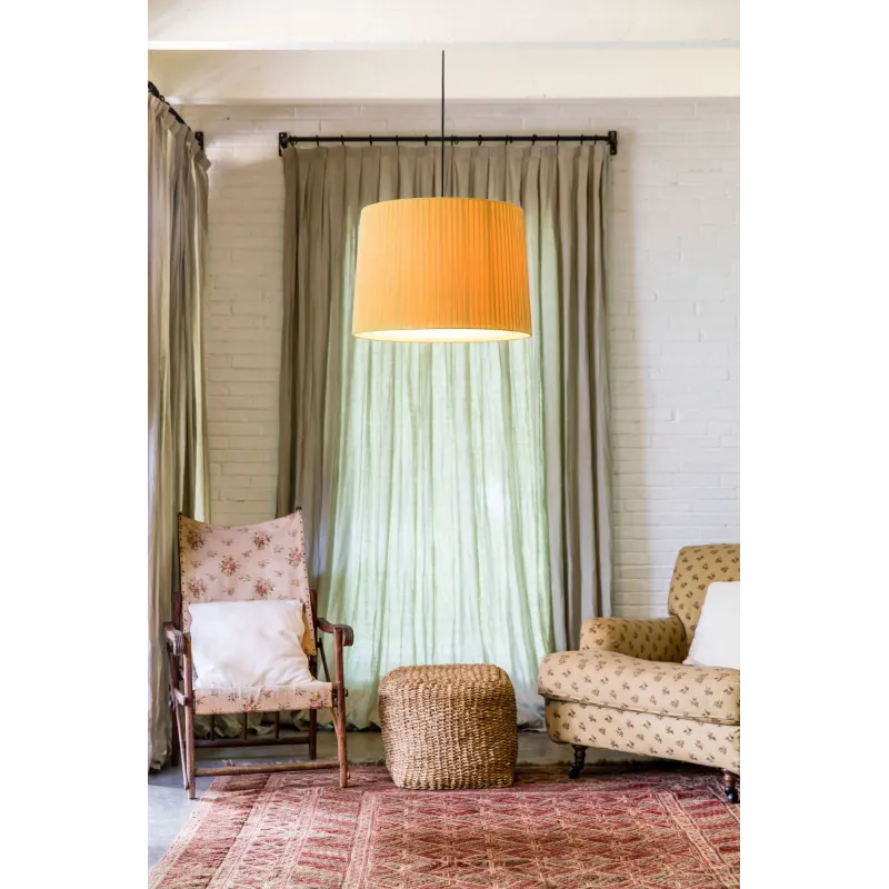 SAMBA Lampe suspension noir/enrubanné jaune ø450