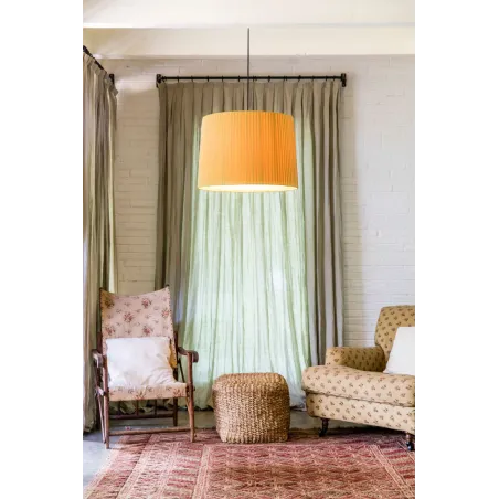 SAMBA Lampe suspension noir/enrubanné jaune ø450