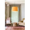 SAMBA Lampe suspension noir/enrubanné jaune ø450