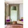 SAMBA Lampe suspension noir/enrubanné vert ø450