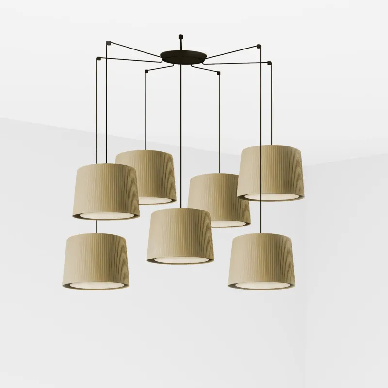 SAMBA 7L Lampe suspension noir/vert