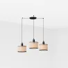 MAMBO 210 3L Lampe suspension noir/rotin
