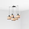 MAMBO 210 5L Lampe suspension noir/rotin