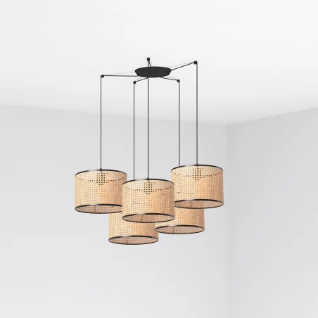 MAMBO 320 5L Lampe suspension noir/rotin