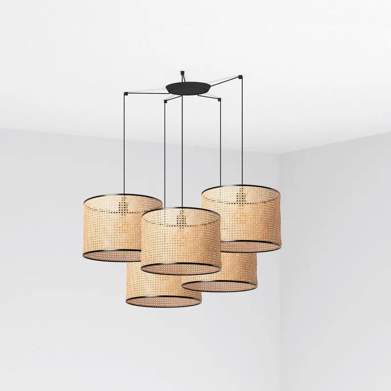 MAMBO 450 5L Lampe suspension noir/rotin