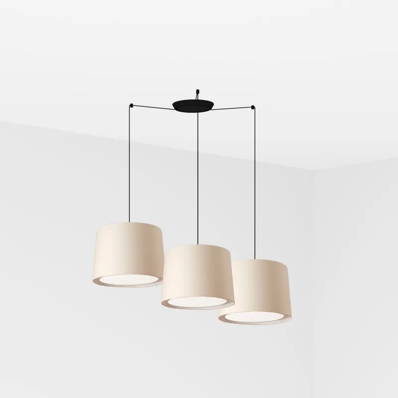 CONGA SUSPENSION NOIR ø500*350*ø450 ABAT-JOUR BEIG