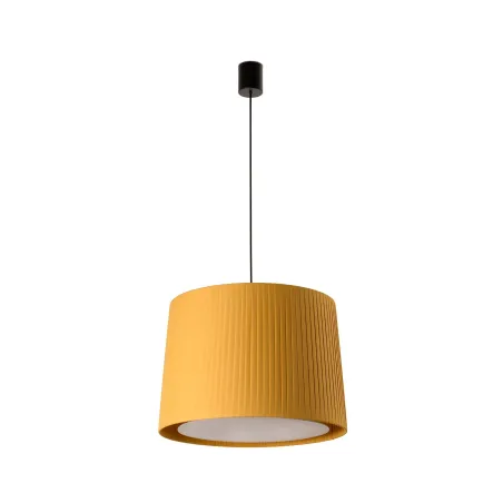 SAMBA Lampe suspension simple noir/enrubanné jaune