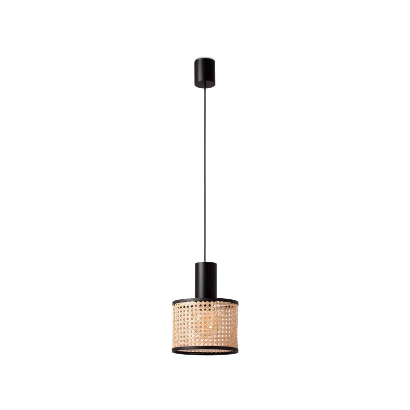 MAMBO 210 Lampe suspension simple noir/rotin