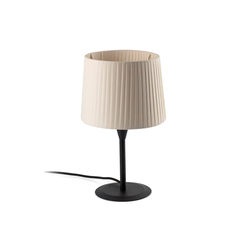 SAMBA S Mini lampe de table noire/enrubanné beige