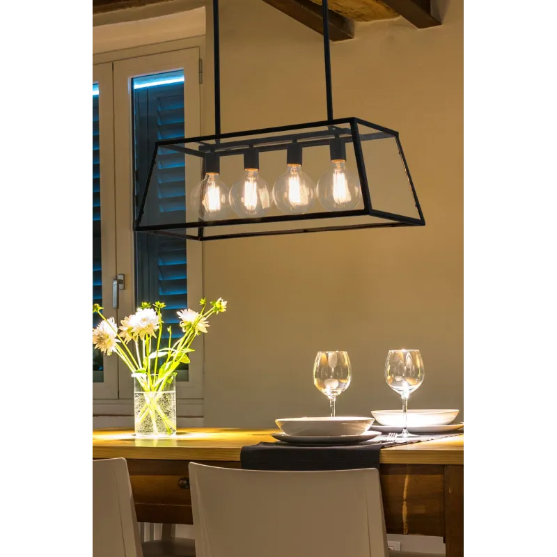 ROSE 4L Lampe suspension télescopique noire