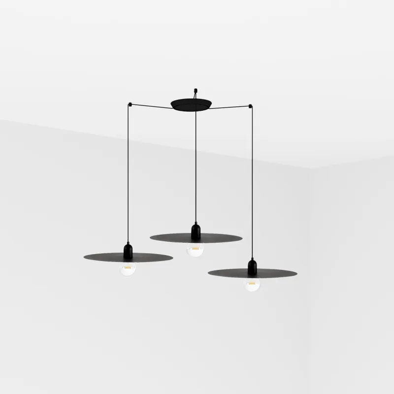 PLAT 3L Lampe suspension noire