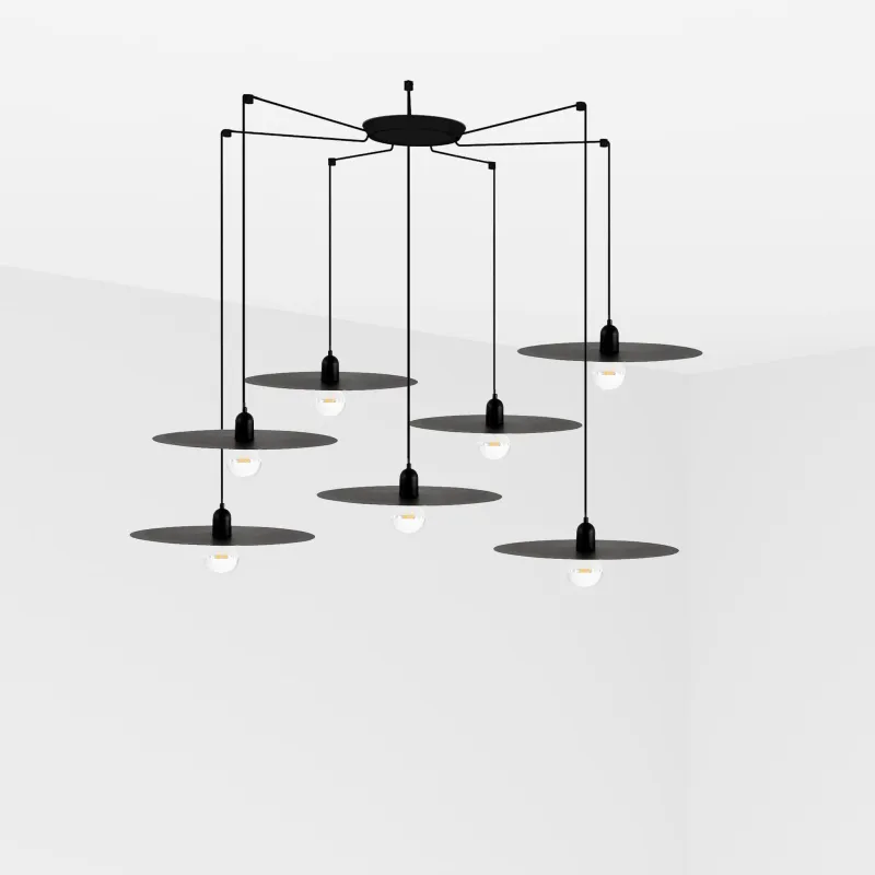 PLAT 7L Lampe suspension noire