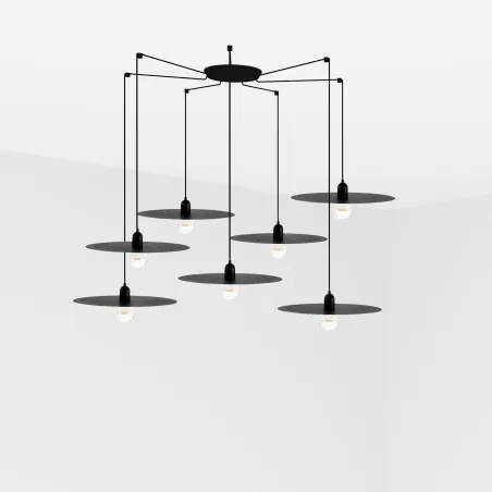 PLAT 7L Lampe suspension noire