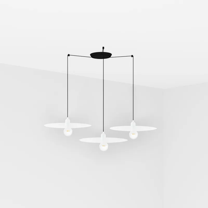 PLAT 3L Lampe suspension blanche