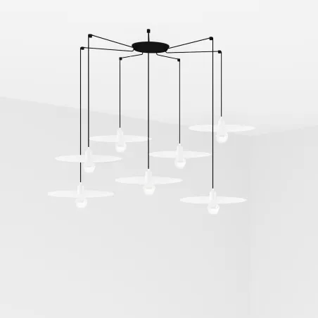 PLAT 7L Lampe suspension blanche