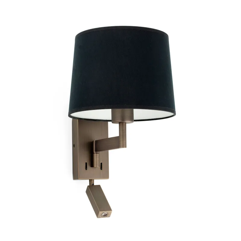 ARTIS Lampe applique avec lecteur bronze/noire