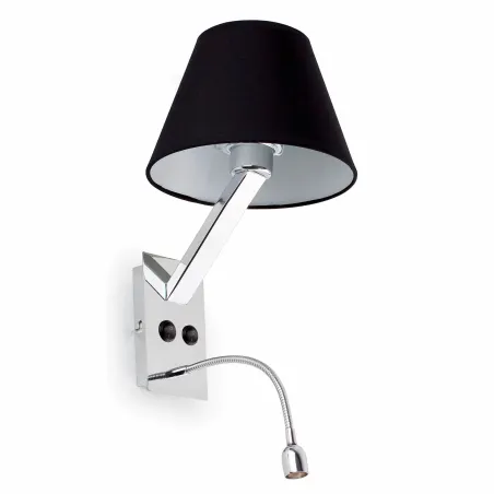 MOMA Lampe aplique noir avec lecteur
