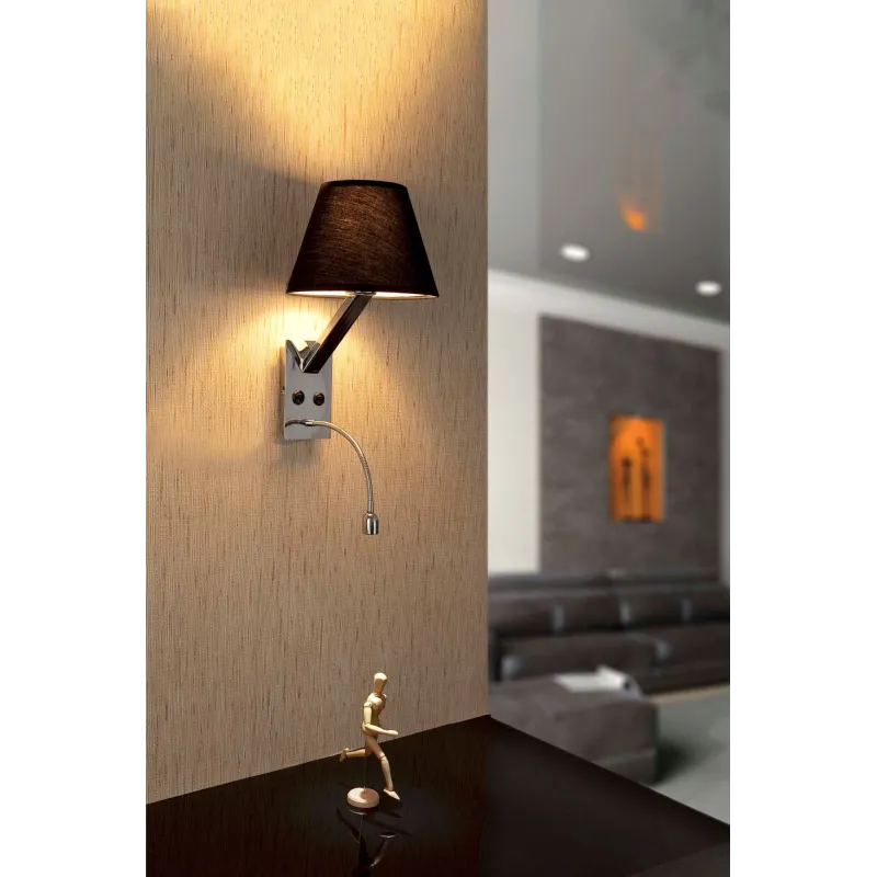 MOMA Lampe aplique noir avec lecteur