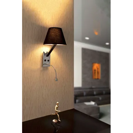 MOMA Lampe aplique noir avec lecteur