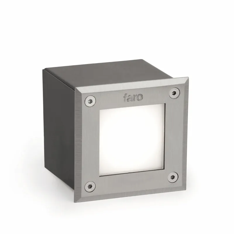 LED 18 SQ Lampe encastrable carré inox 3000K