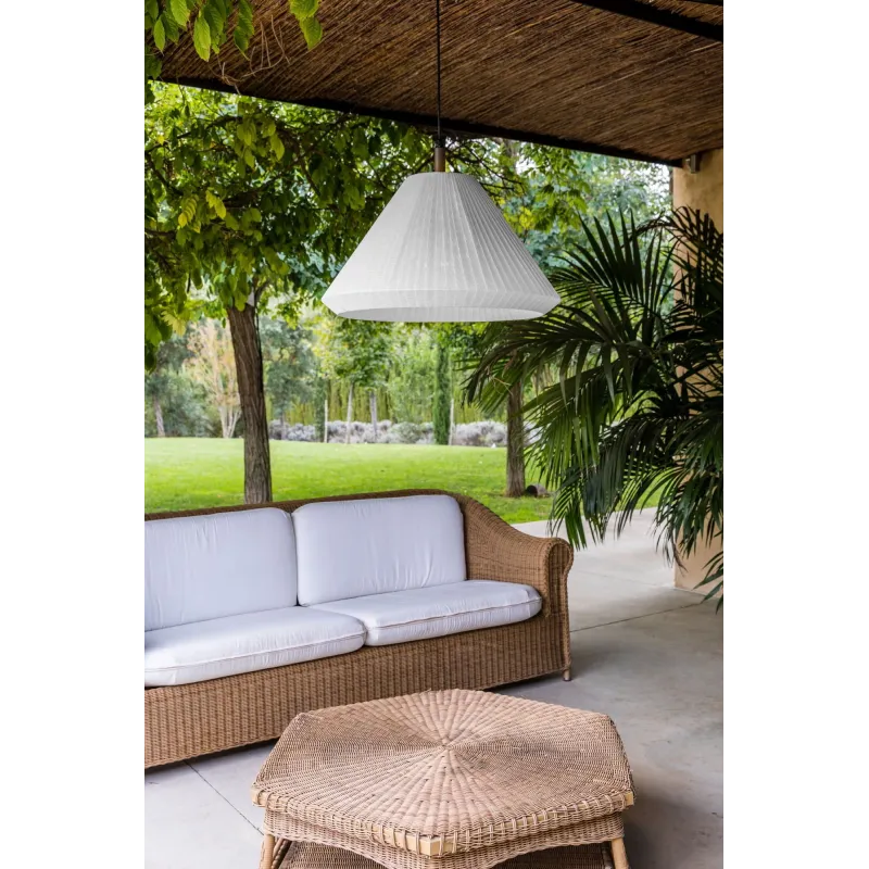 SAIGON OUT Lampe suspension grise/blanche mat T70 cone cap