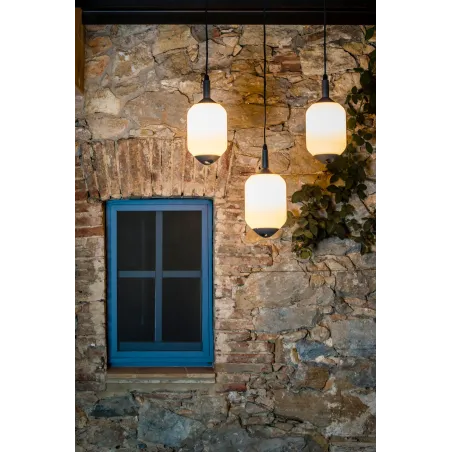 SAIGON OUT R17 Lampe suspension grise/blanche mat hole cap