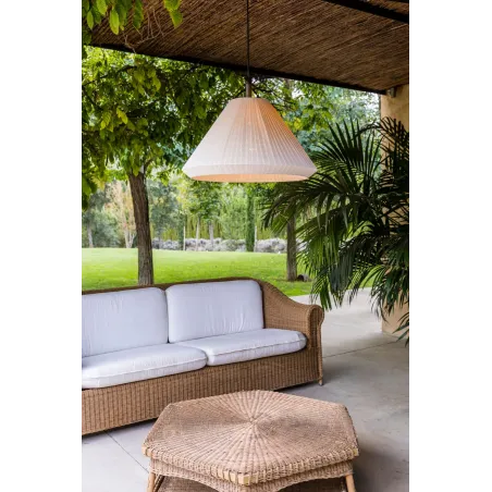 SAIGON OUT Lampe suspension grise/blanche mat T70 hole cap