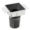 DEEP90 Encastrable carré sens cadre noir 15° 3000K stripy
