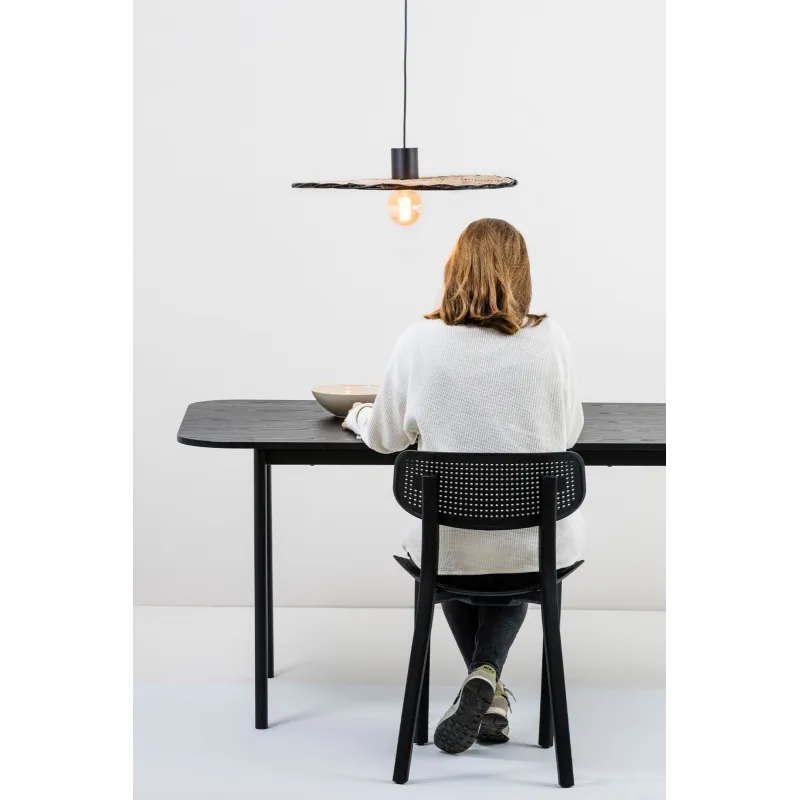 COSTAS 600 Lampe suspension noire/rotin
