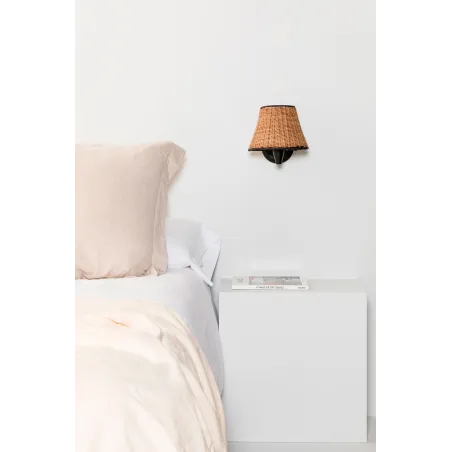SUMBA Lampe applique noire/rotin