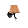 SUMBA Lampe applique noire/rotin avec lecteur