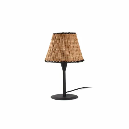 SUMBA S Mini lampe de table noire/rotin