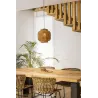TUPAI Lampe suspension noire/rotin