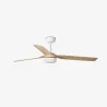 PUNT M LED Ventilateur blanc/bois clair DC