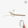 PUNT M LED Ventilateur blanc/bois clair DC SMART