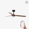 PUNT M LED Ventilateur noir/bois foncé DC SMART