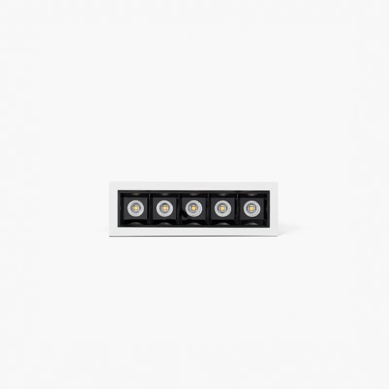 TROOP encastrable 5x2W blanc-noir 36° 4000K CRI90